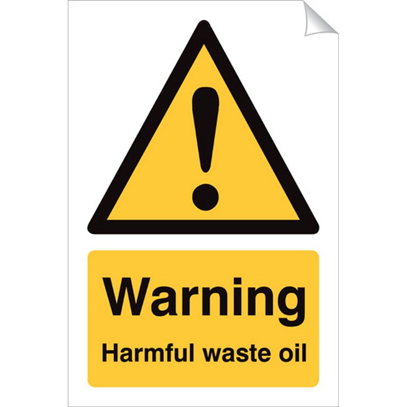 Warning Harmful Waste Oil   240 x 360 mm SSA224