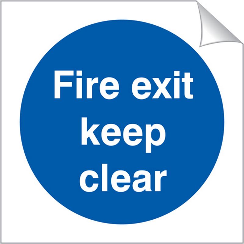 Fire Exit Keep Clear   120 x 120 mm SSA256