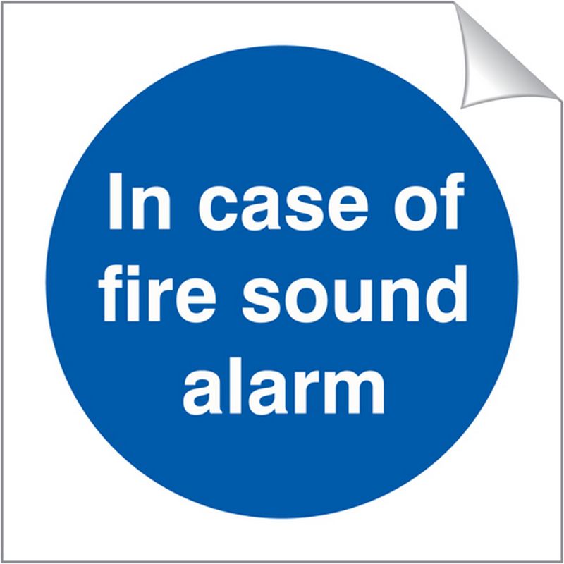 In Case Of Fire Sound Alarm   120 x 120 mm SSA257