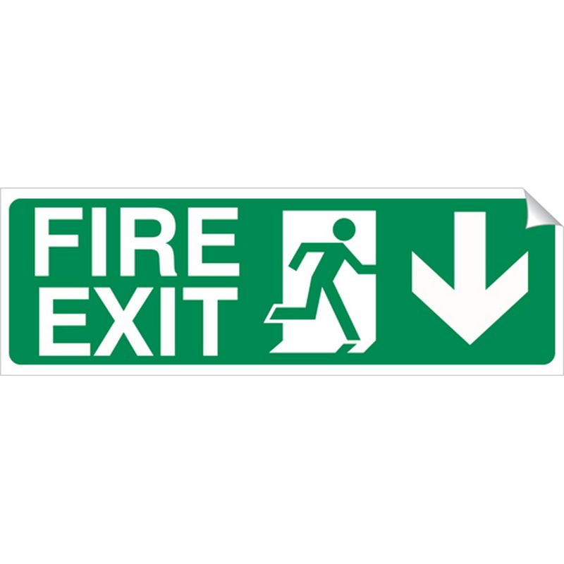 Down Arrow   Fire Exit   450 x 150 mm SSA275