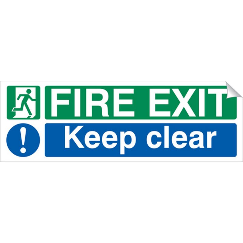 Fire Exit Keep Clear   450 x 150 mm SSA278