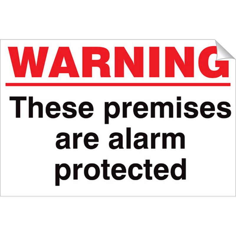 Warning These Premises Are Alarm Protected   360 x 240 mm SSA304