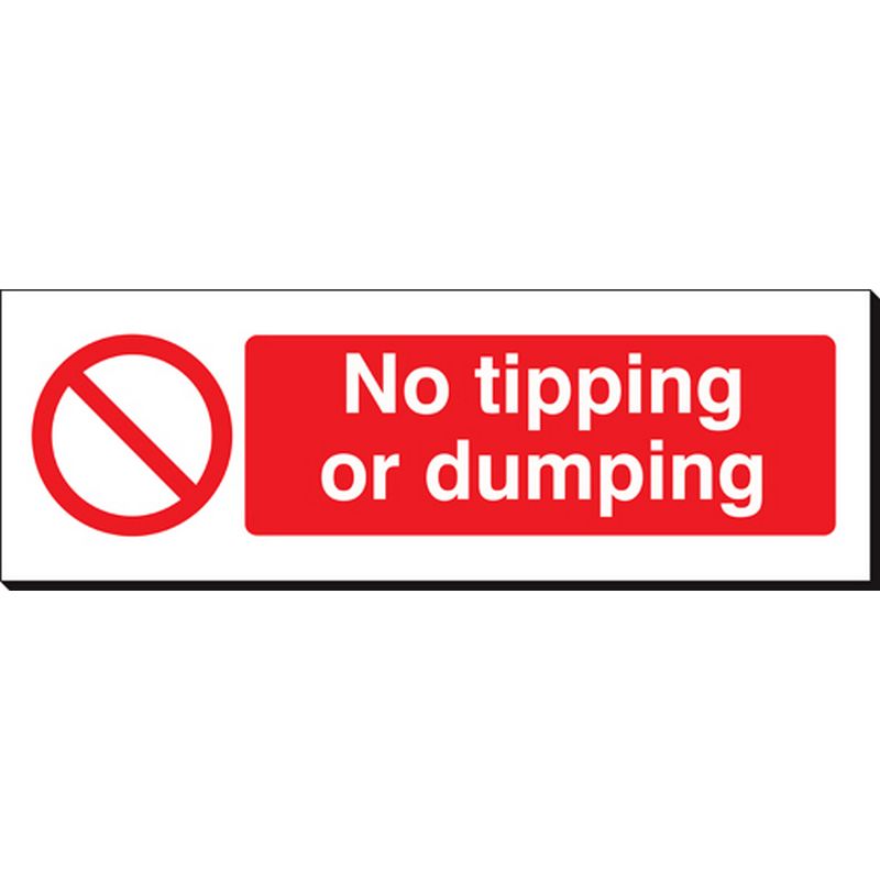 No Tipping or Dumping   360 x 120 mm SSB106