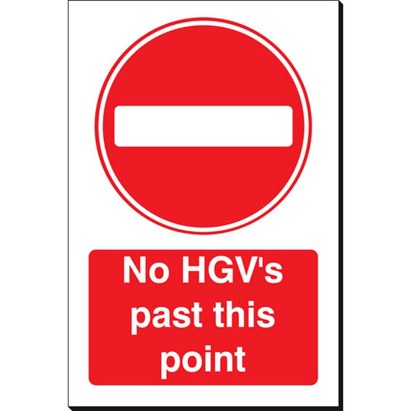 No HGV's Past This Point   240 x 360 mm SSB128