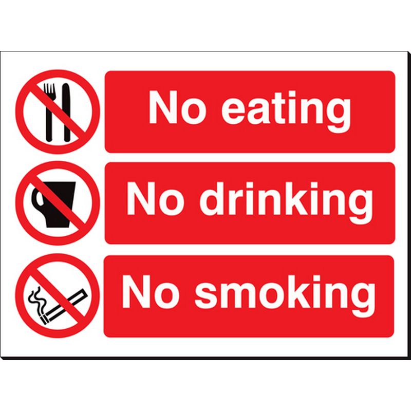 No Eating / Drinking / Smoking   480 x 350 mm SSB143