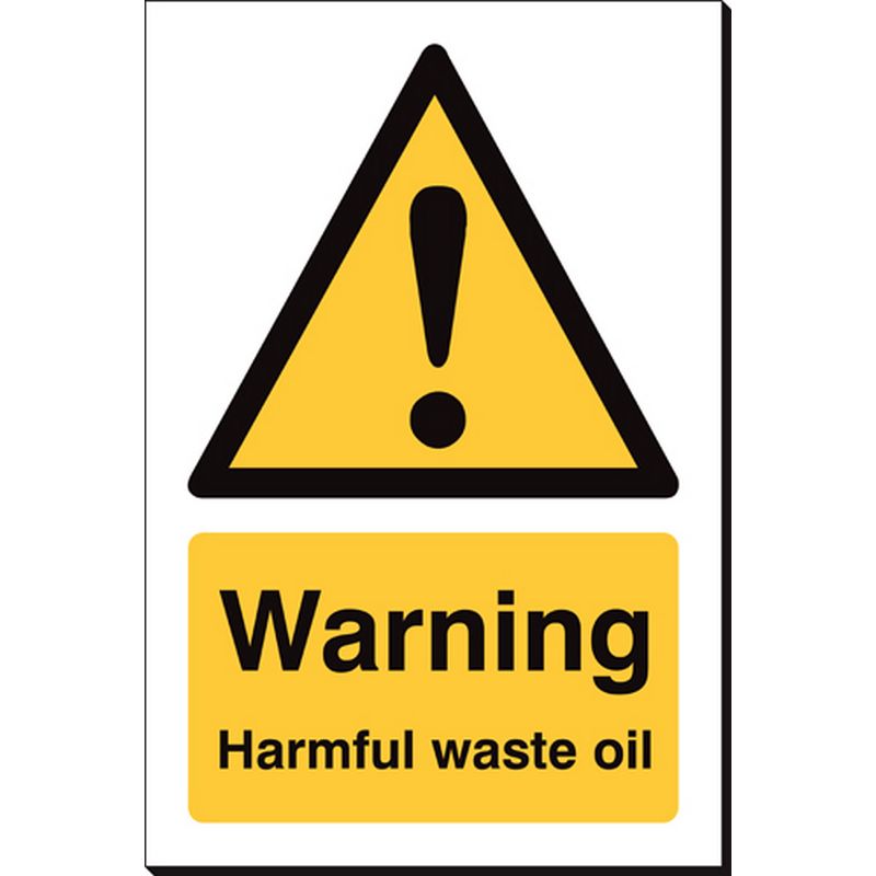 Warning Harmful Waste Oil   240 x 360 mm SSB223